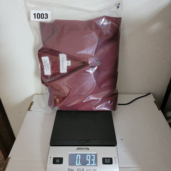 Concept Claiborne Mens Dress Shirt Button Down Long Sleeve Sz15.5 34/35 Burgundy - Picture 11 of 11